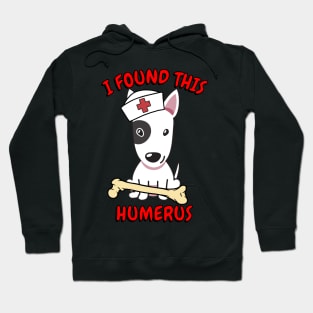 Funny bull terrier tells a lame joke Hoodie